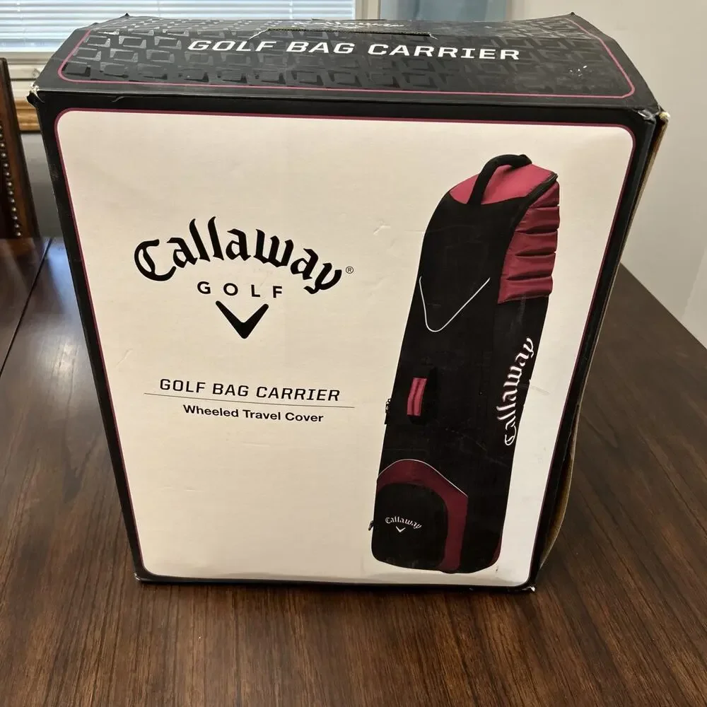 Flaws See Pics! Callaway Golf Travel Bag w Wheels Black Red Club Cover Rolling